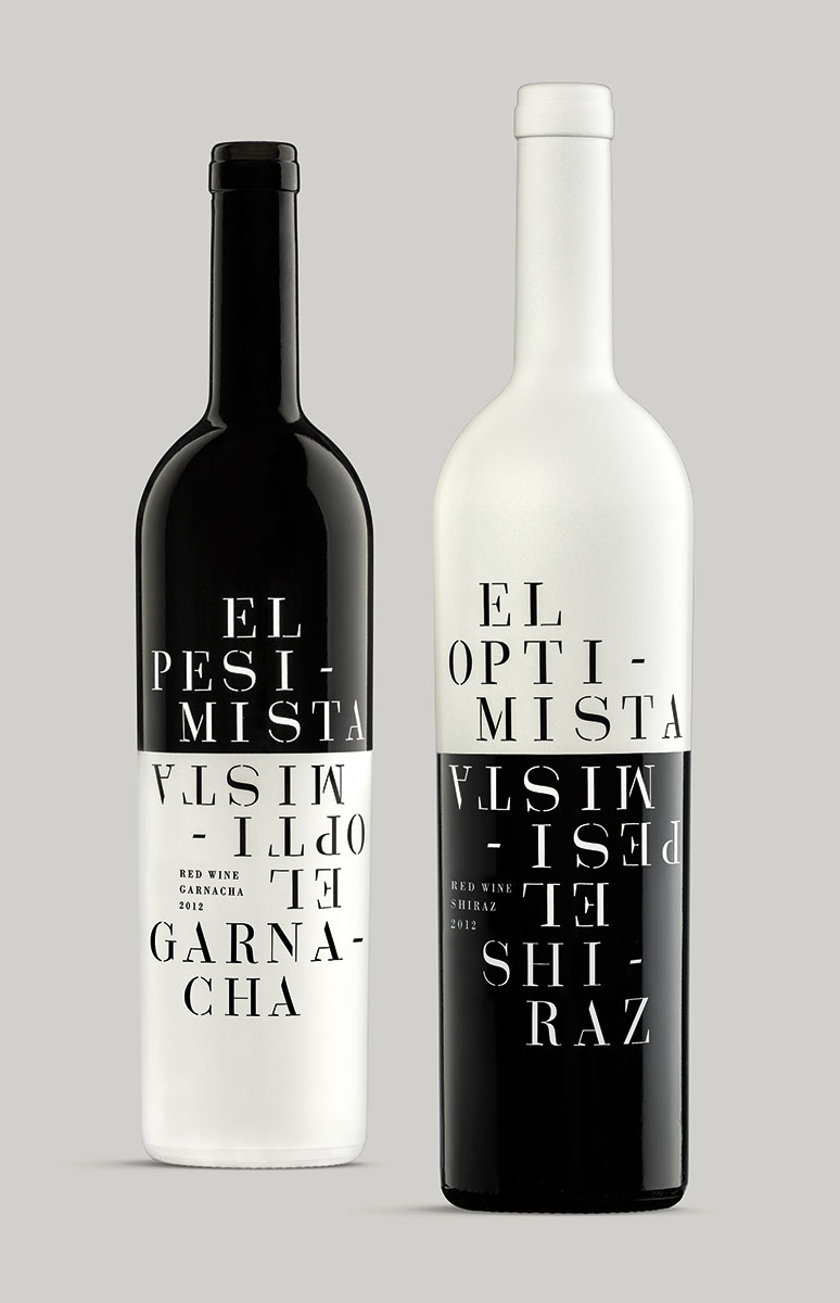 Optimista Pesimista Red wine Garnacha and Syrah design