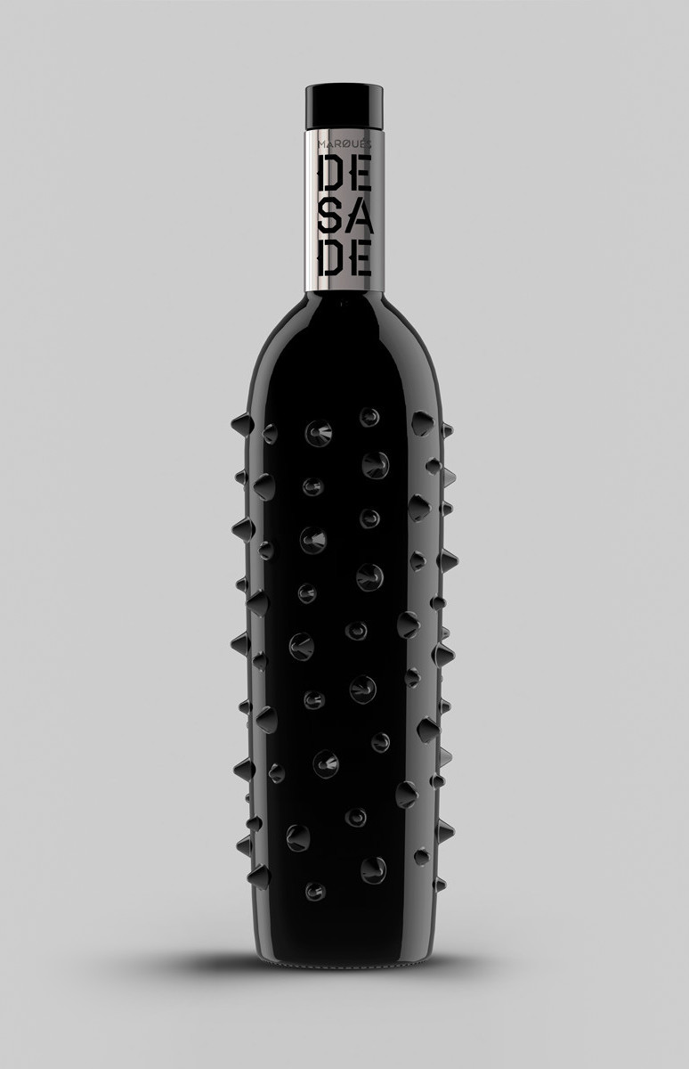 Marqués de Sade. Wine bottle with spikes.
